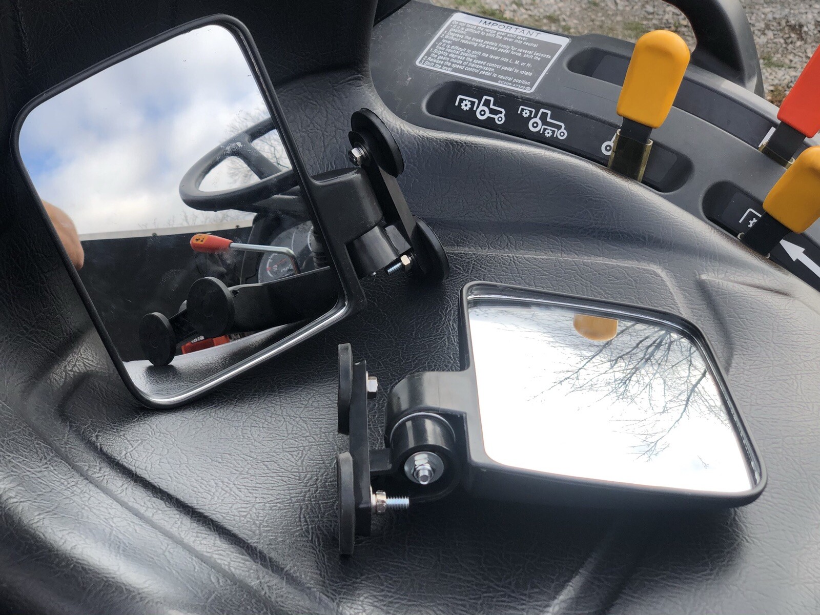 RUBBER COATED MAGNET MIRRORS Tractor/Skid steer kubota B BX john deer 1025r PAIR