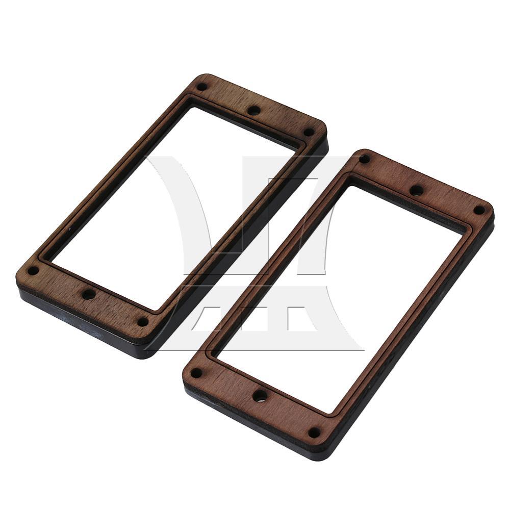 2pcs Humbucker Pickup Rosewood Frame Mounting Rings for Electric Guitar