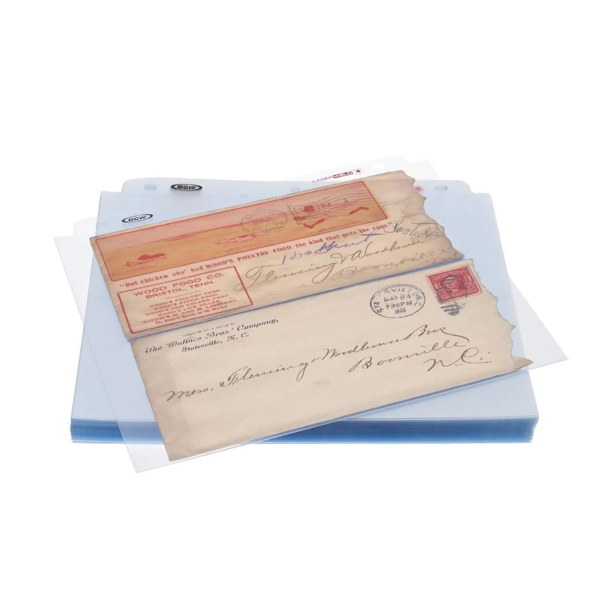 NEW (15 CT) BCW LaserWeld 2-Pocket Envelope Page