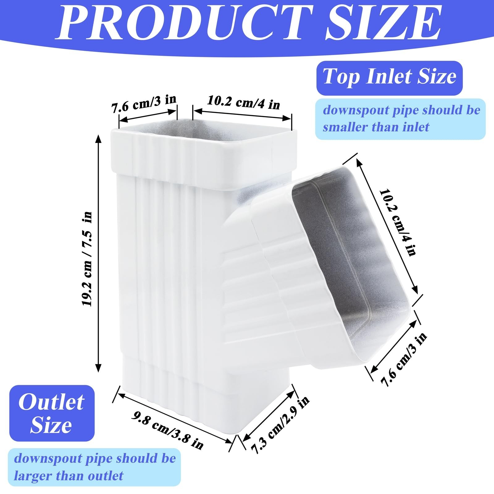 Gutter Y Downspout Connector, Gutter Y Connector, Square Downspout Diverter, ...