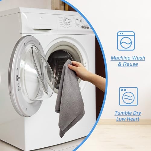 75 Pack Microfiber Cleaning Cloth Roll,Reusable Tear Away Microfiber Grey