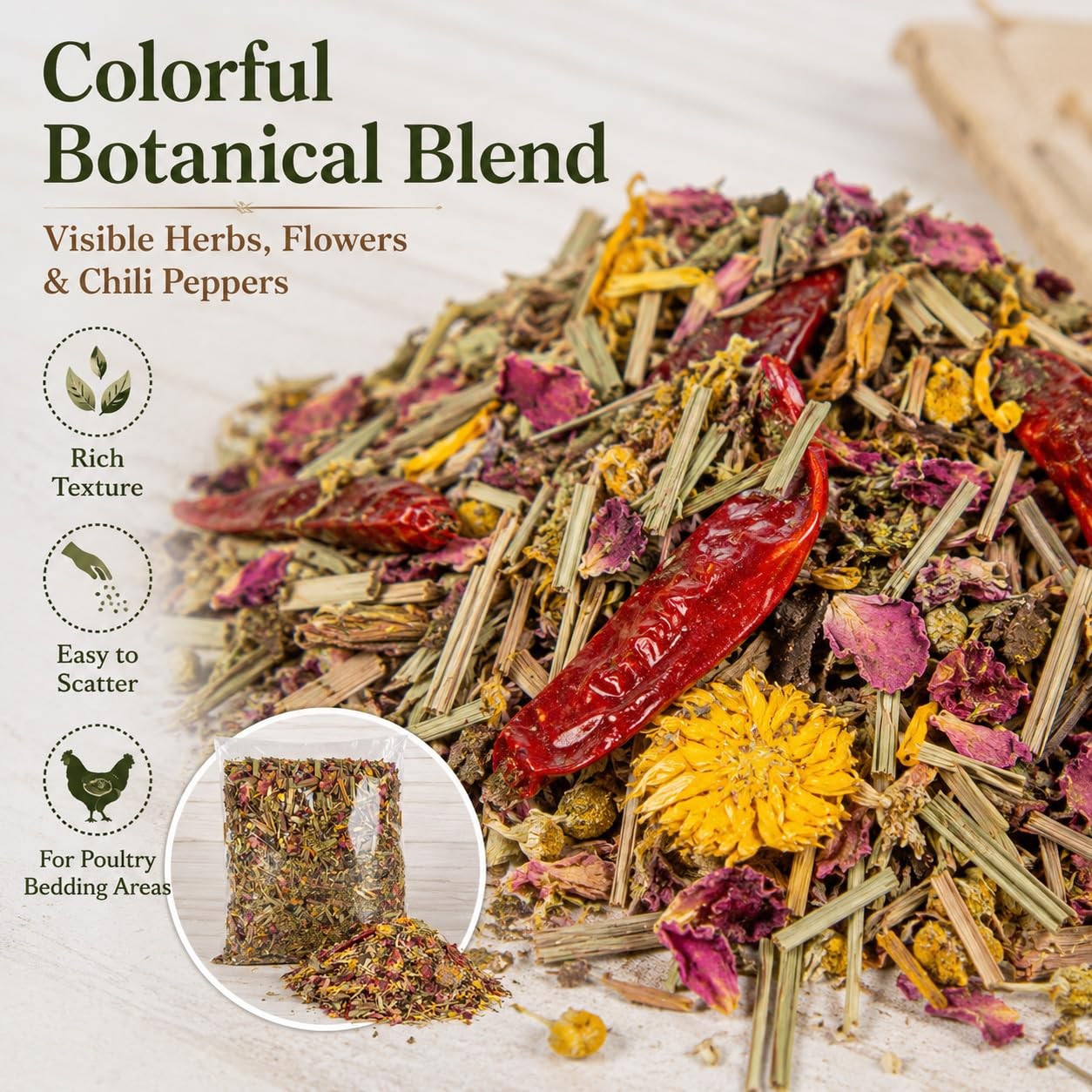 RAINFLOW Chicken Nesting Herbs 10oz Natural Dried Herb Blend for Nesting Box...