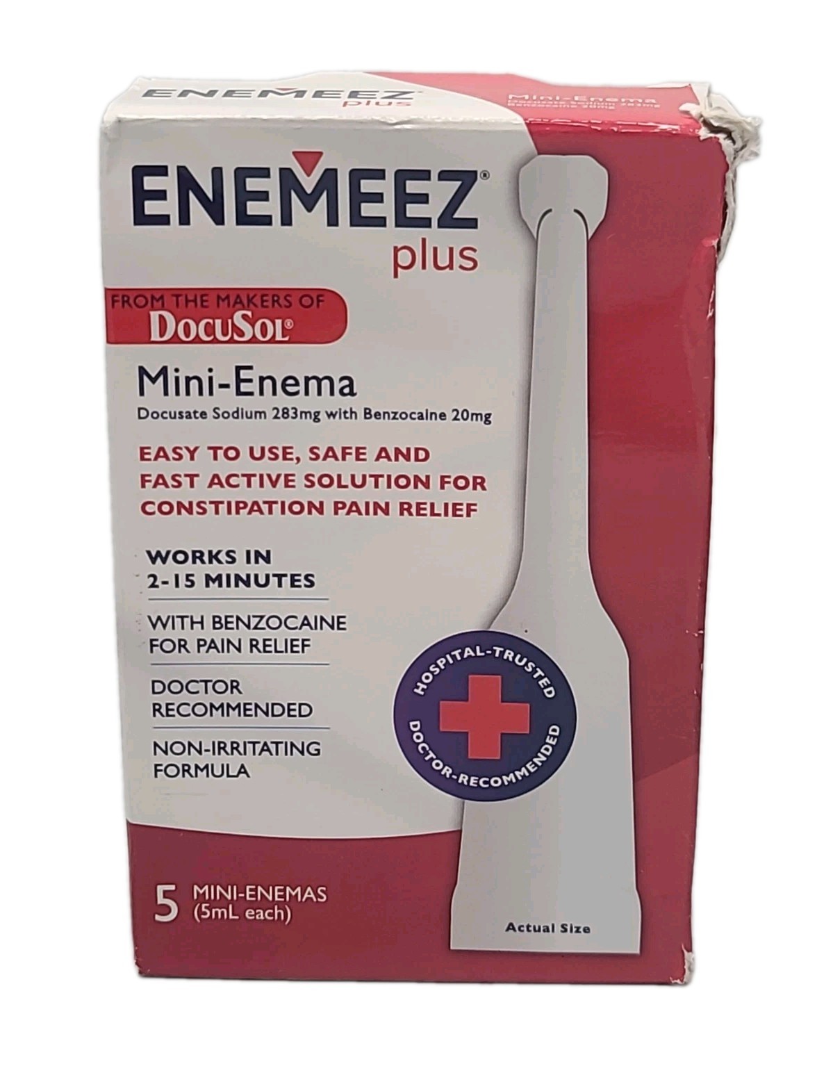 1 × ENEMEEZ Plus Docusate Sodium Fast-Acting for Constipation Pain Relief  12/27