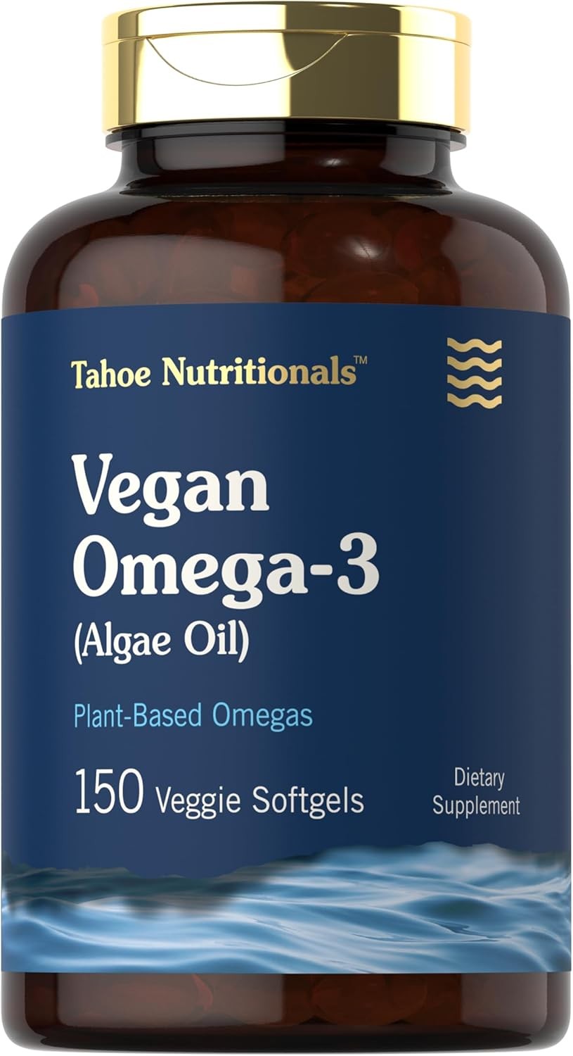 Omega 3 Supplement | 150 Vegan Softgels, from Algae Oil | by Tahoe Nutritionals
