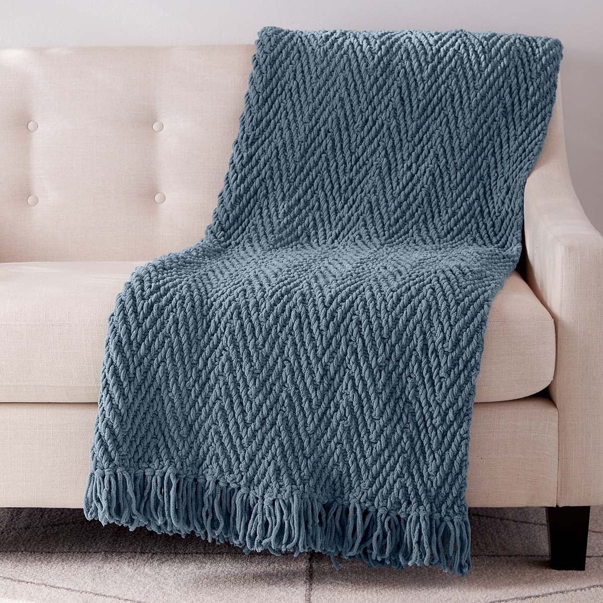 Bernat® Herringbone Weave Blanket Knit Kit