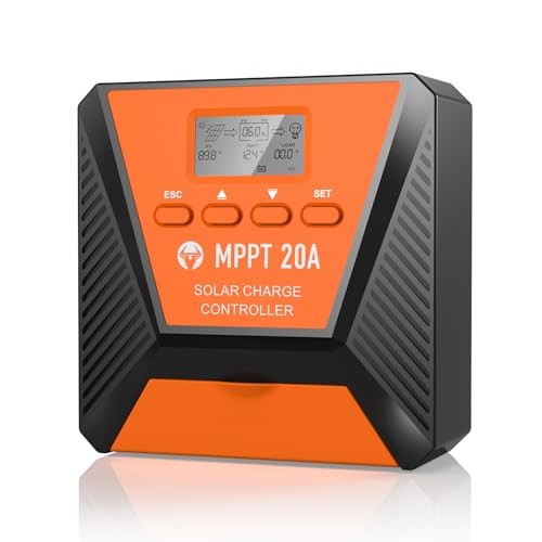 20A MPPT Solar Charge Controller 12V/24V Solar Panel Charge Controller 20A