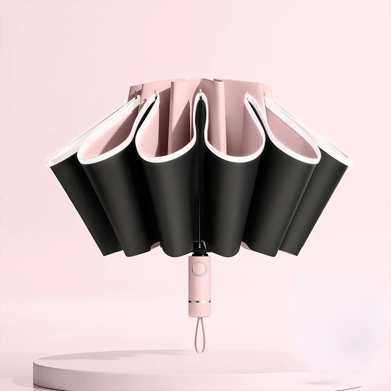Umbrella Fully Automatic Reverse Folding Windproof Reflective Stripe Umbrellas