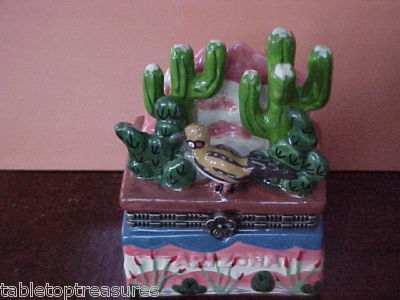 1118 CACTUS  AND BIRD TRINKET BOX