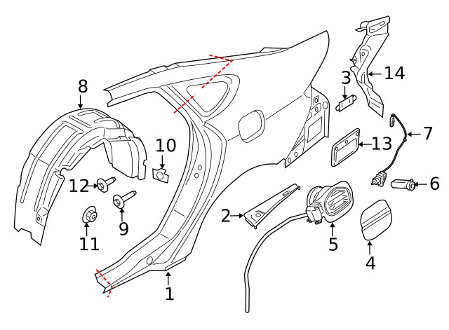 Genuine Ford Quarter Panel Splash Shield DS7Z-58278B51-B