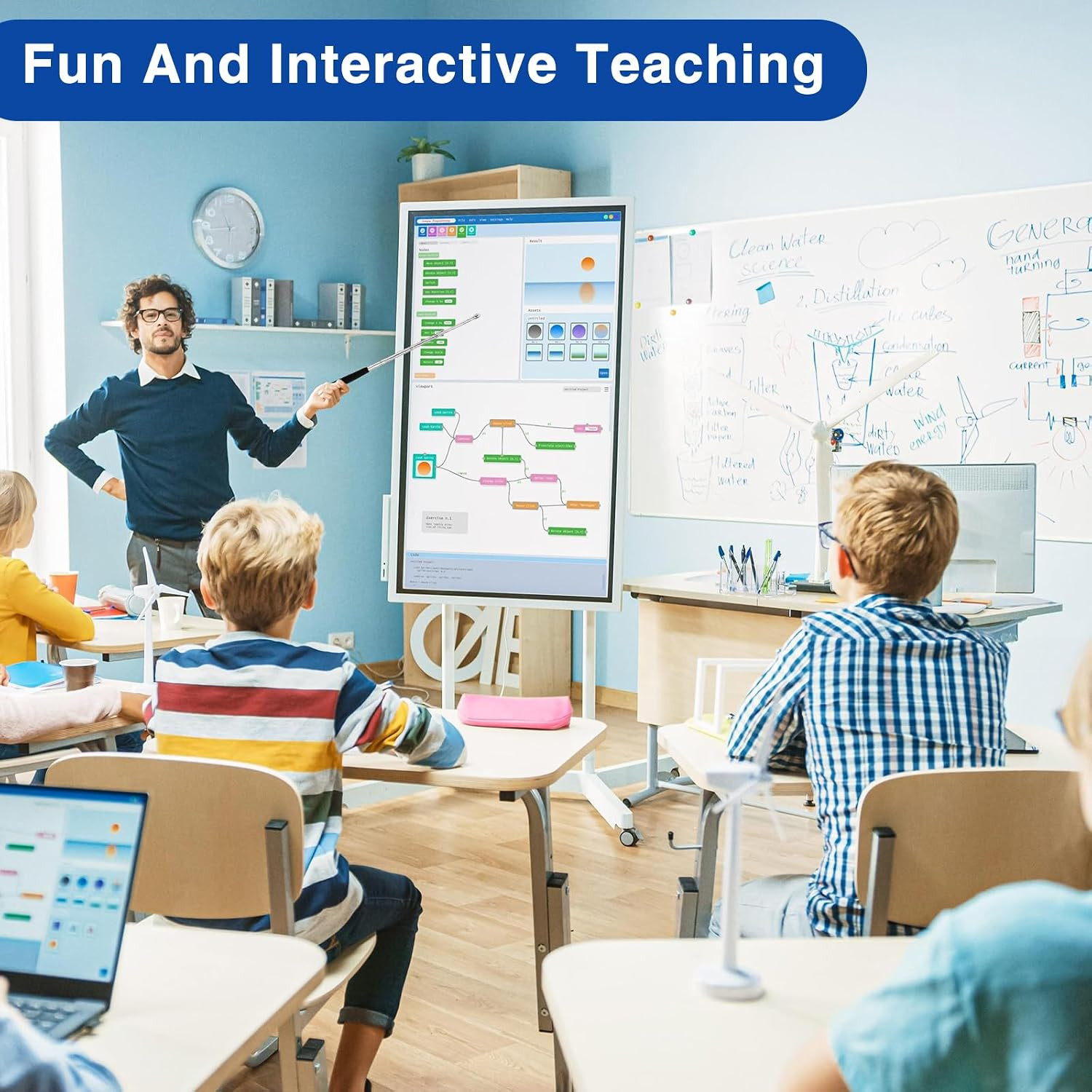 Retractable Pointer for Teachers-37.7" Telescoping Stylus Pen for Touchscreen...
