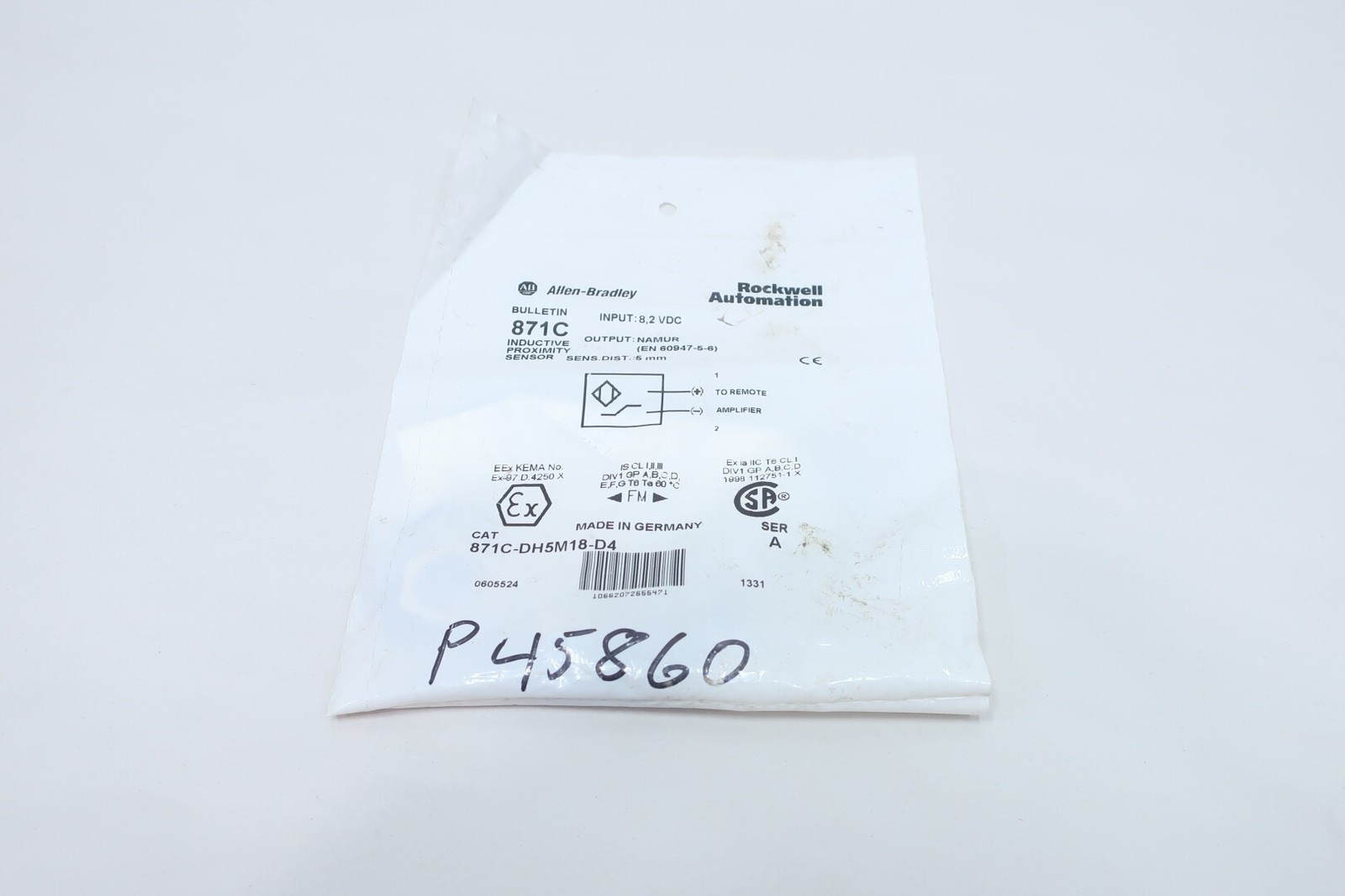 Allen Bradley 871C-DH5M18-D4 Inductive Proximity Sensor 5mm 8.2v-dc