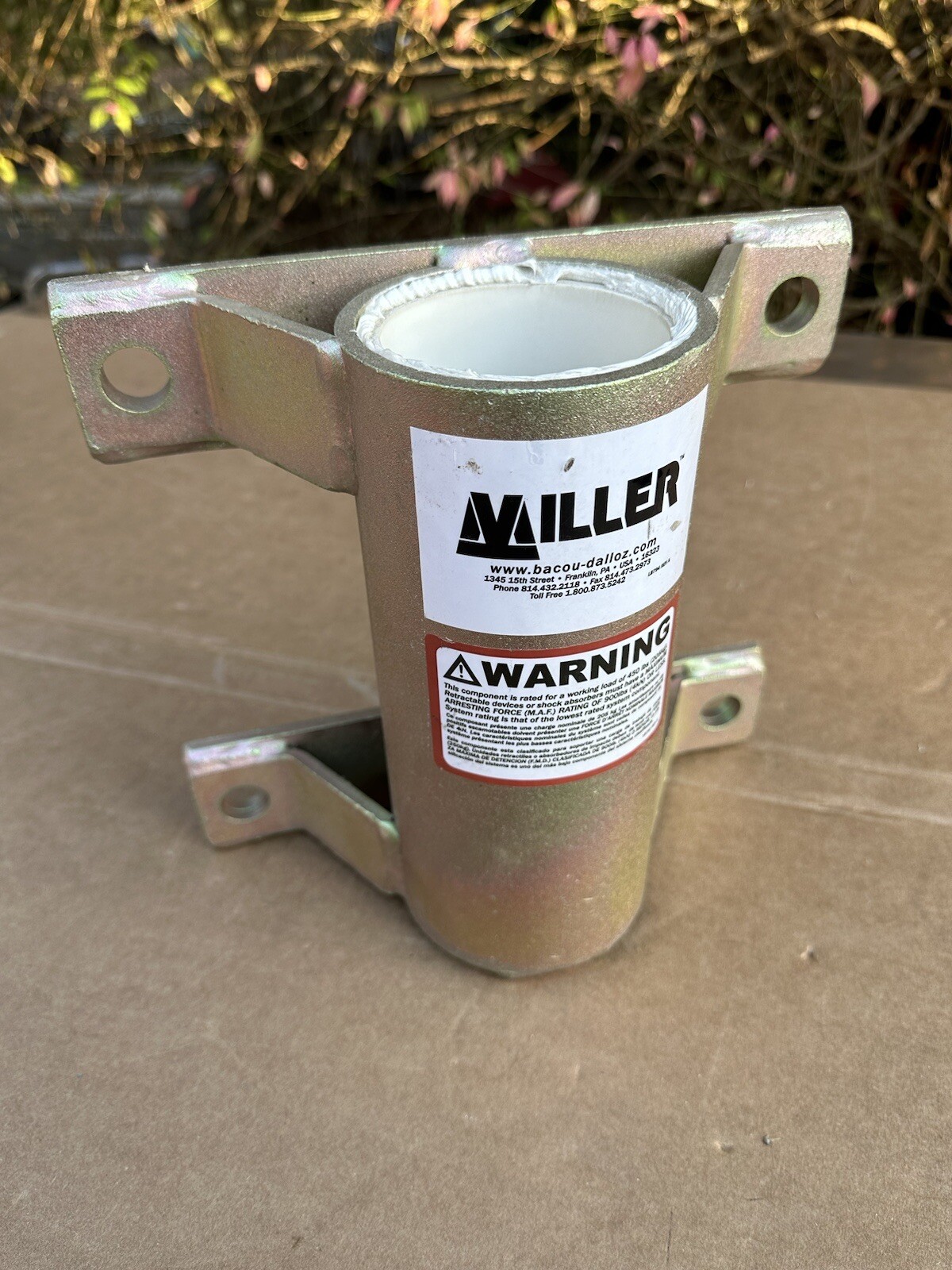 Miller Wall Mount Confined Space Hoist Sleeve