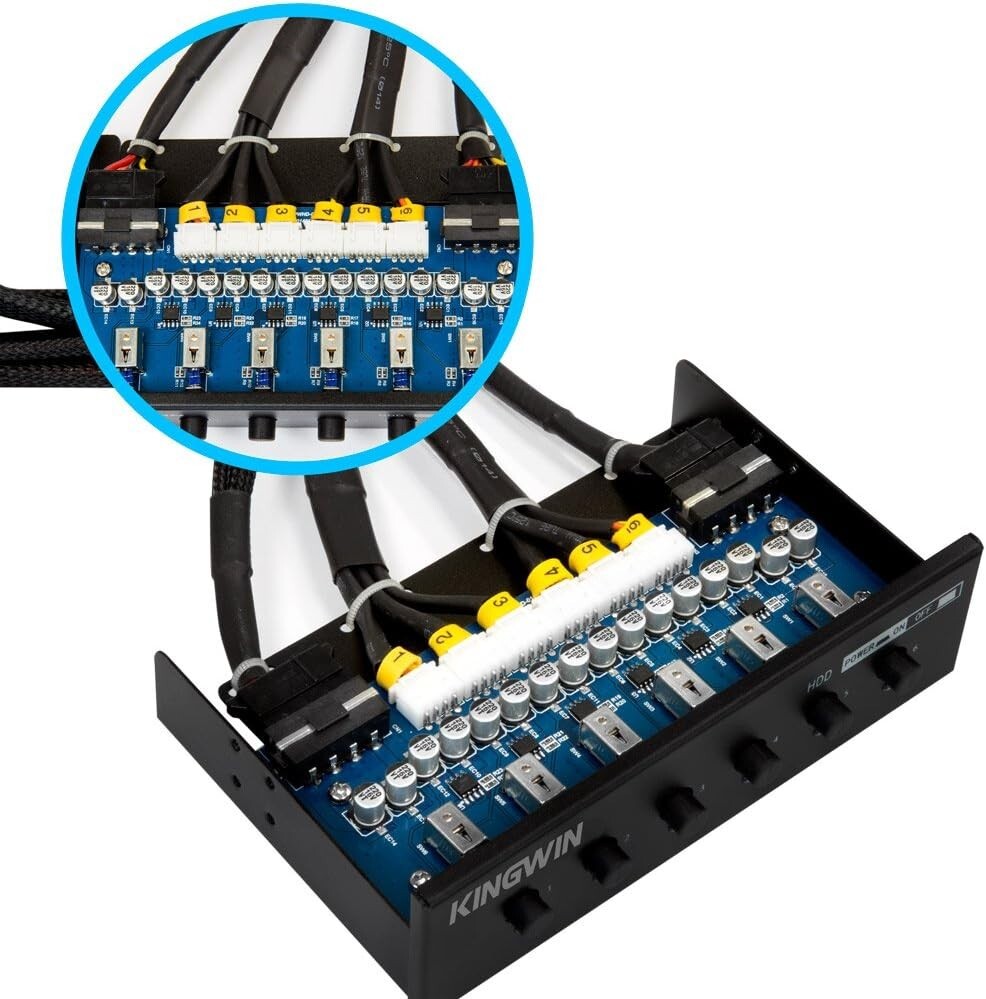 SATA HDD Power Switch Module - Control Up to 6 Drives with Blue LED Status