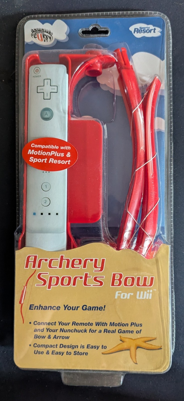 Archery Sports Bow (Red) Wii Sports - Compatible Motion Plus Sport Resort