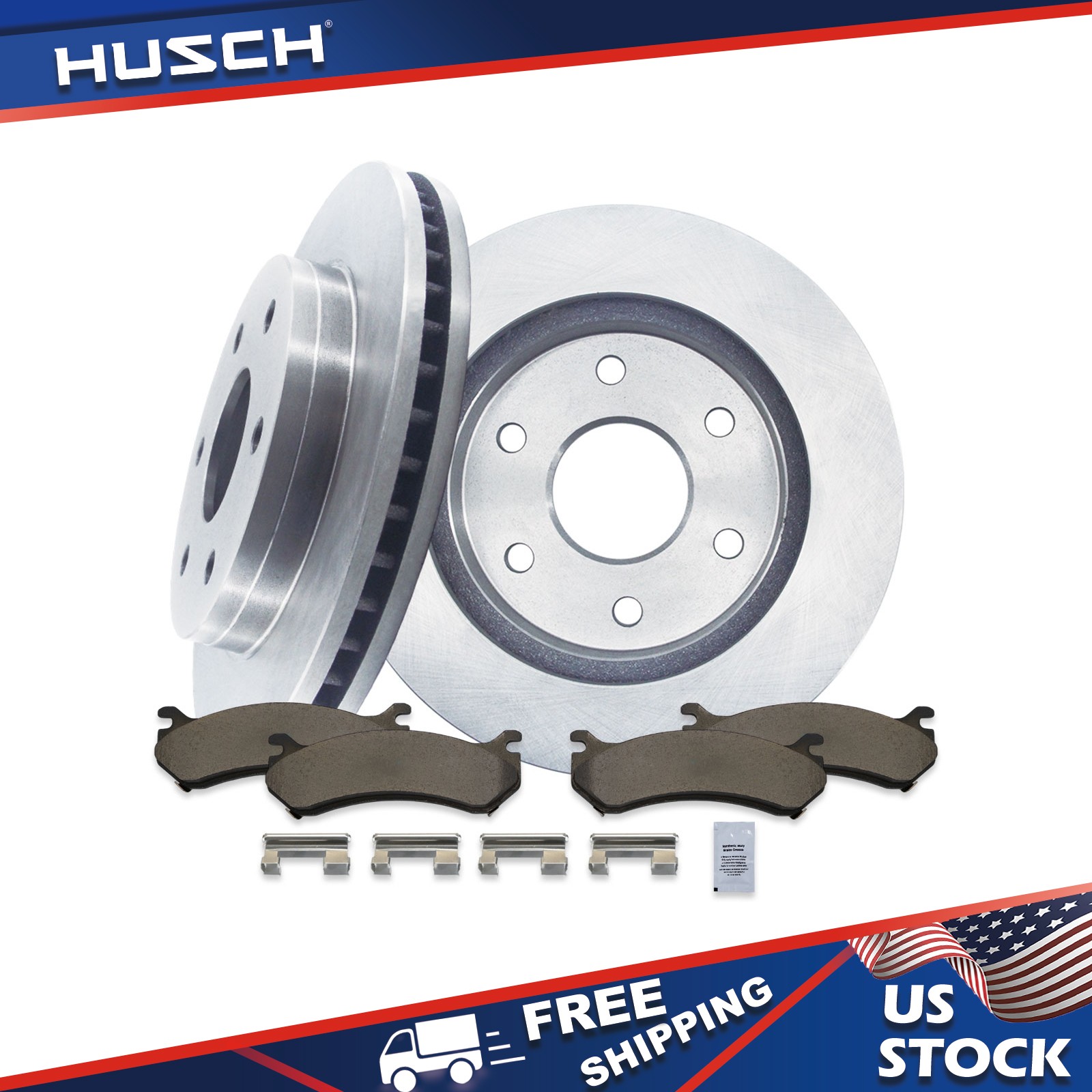 Front Brake Rotors  Ceramic Brake Pads Kit for Cadillac Escalade 2002 - 2006
