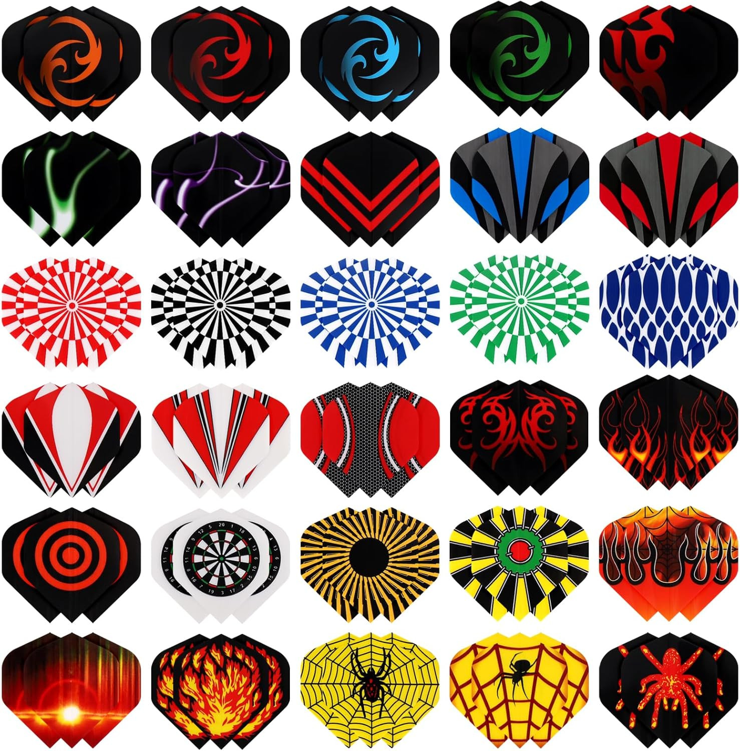 90Pcs Standard Dart Flights Set, Dart Flights for Steel Tip Darts/Soft Plastic T