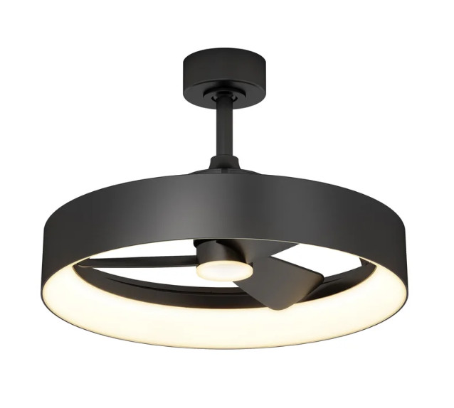Artika Austin 23" LED Fandelier, Electric Ceiling Light,  Black w/ Remote contro