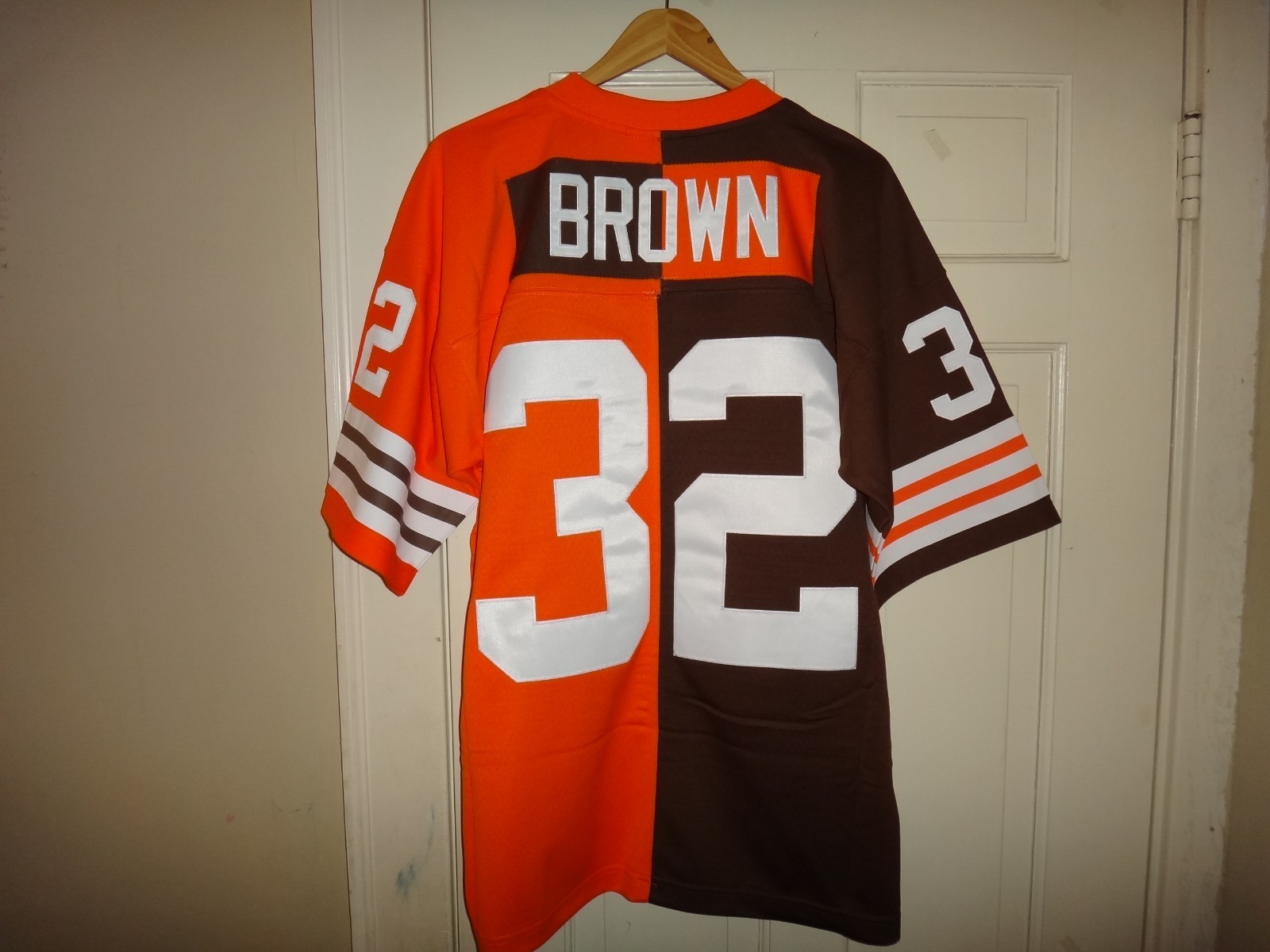 Men's Jim Brown 1963 Mitchell & Ness Browns Split Throwback Legacy Jersey $175