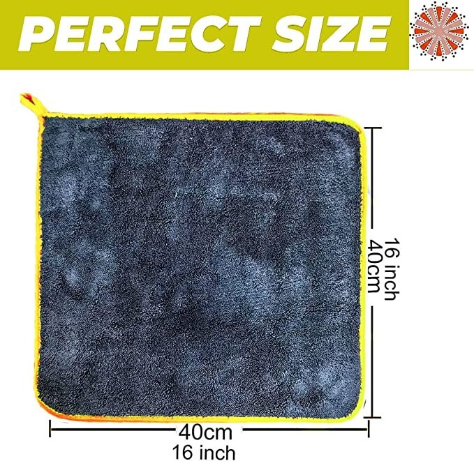 Microfibre Car Drying Towel 1200gsm Twisted Loop Large Absorbent Detailing Cloth