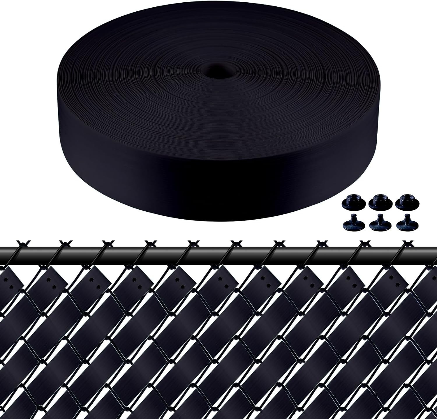 Chain Link Fence Privacy Strip, 246 ft. Fence Privacy Strip, (Includes 200 Cl...