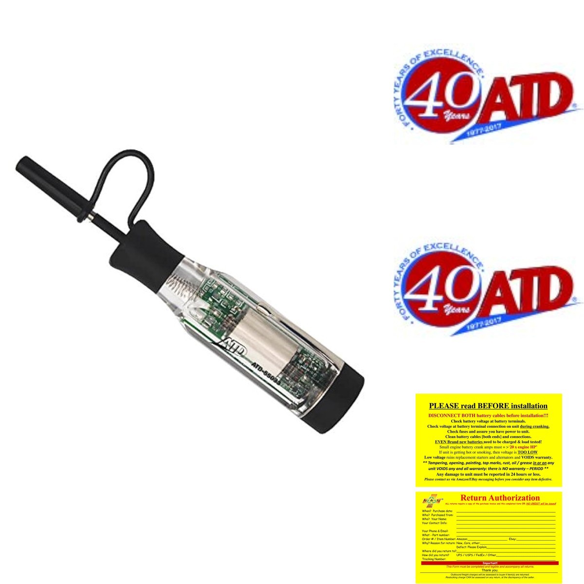 ATD Tools Heavy-Duty 3-30V Cordless Circuit Tester ATD-55033 Green, Red