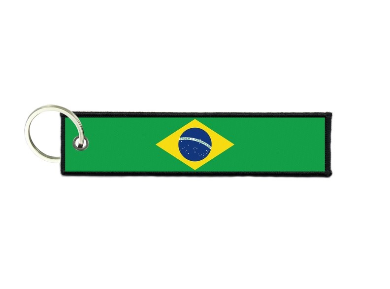 Keychain Key Brazil Brazilian Embroidered Printed Fabric