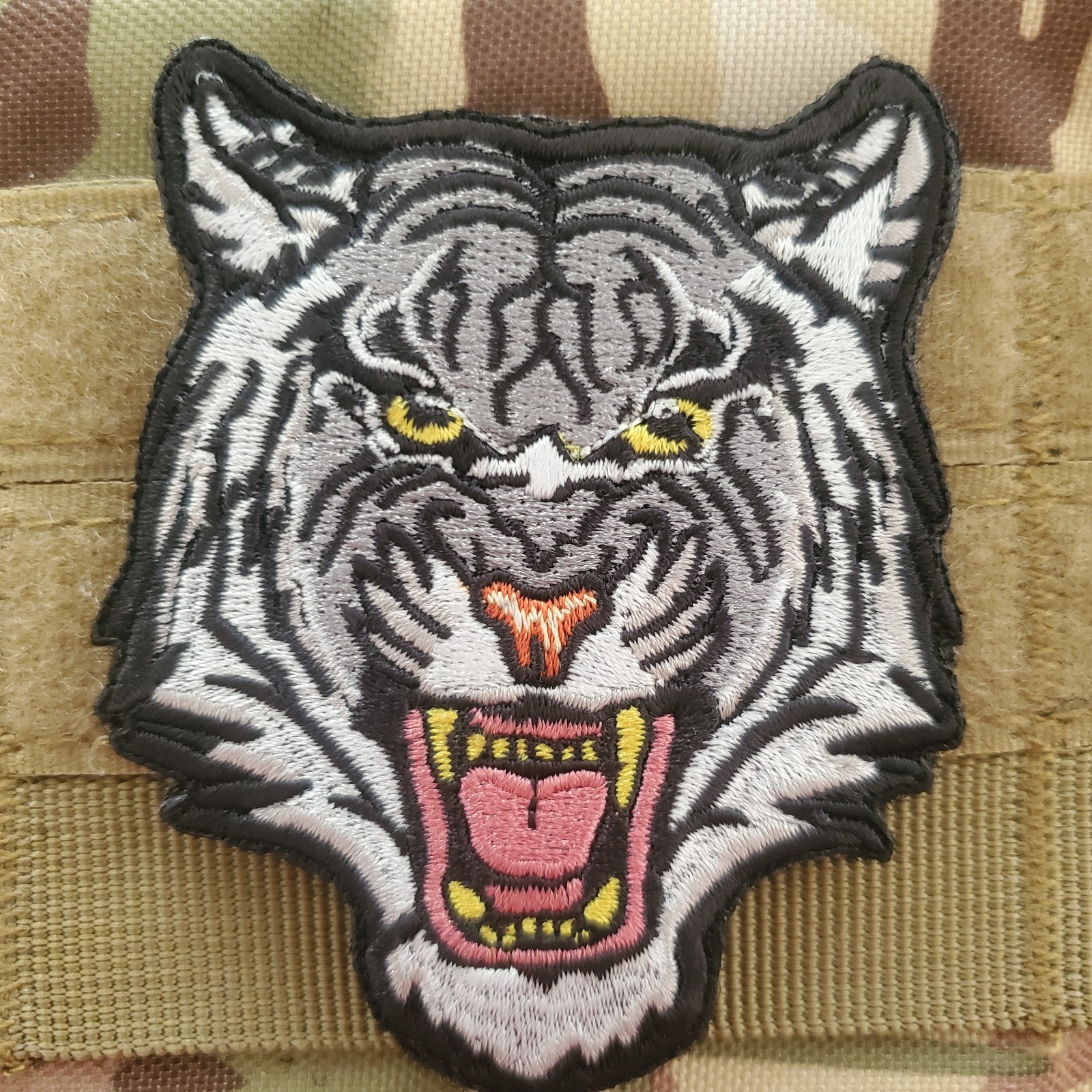 WHITE TIGER Embroidered Tactical Morale Patch Hook and Loop