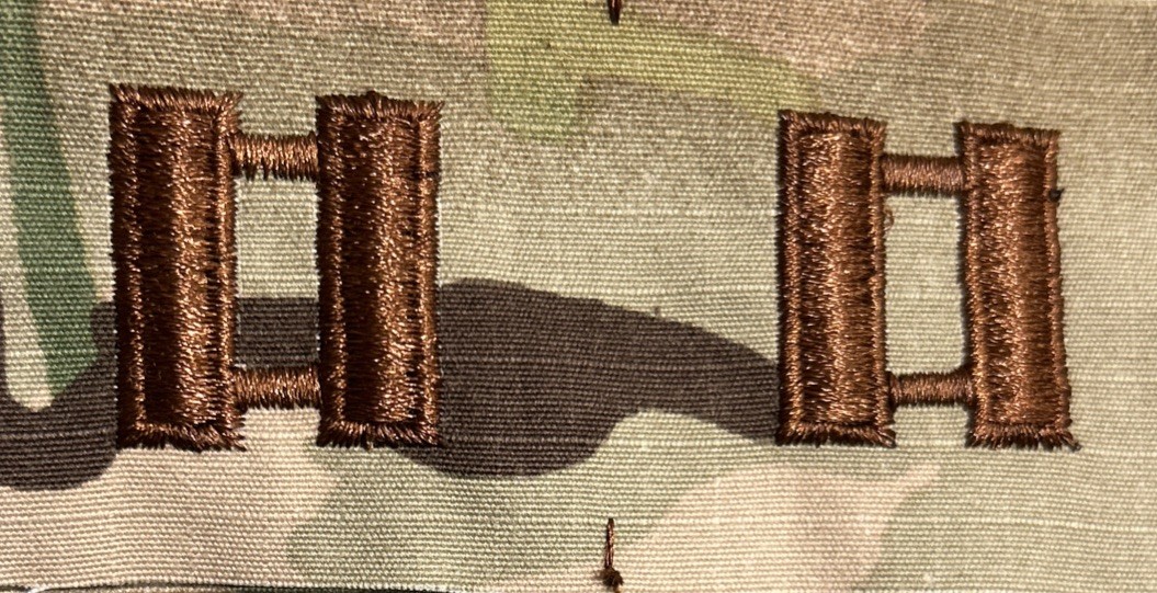 US Air Force CPT/O3 Cap Rank (2) OCP Sew-On Captain Pair USAF