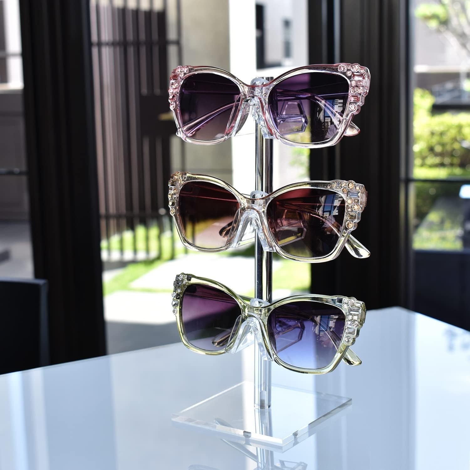 Acrylic 2-Piece Eyewear Stand for 6 Frames - Stylish and Functional