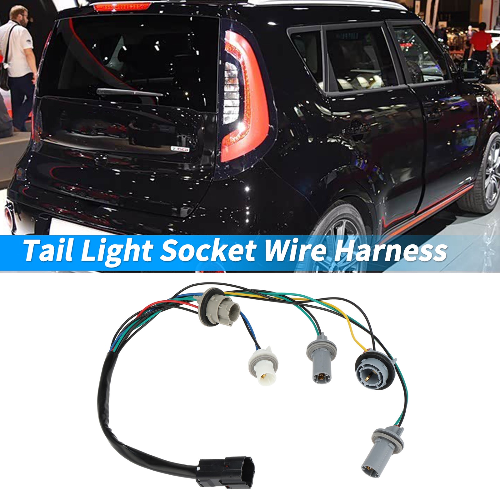 LH/RH Taillight Bulb Socket Wiring Harness for Kia Soul 2014-2019 No.92450B2000