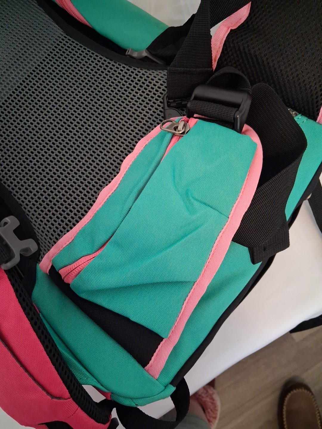 SunDrift Hiking Camping Backpack Pink Teal School Bag Recycled Heavy Duty NEW