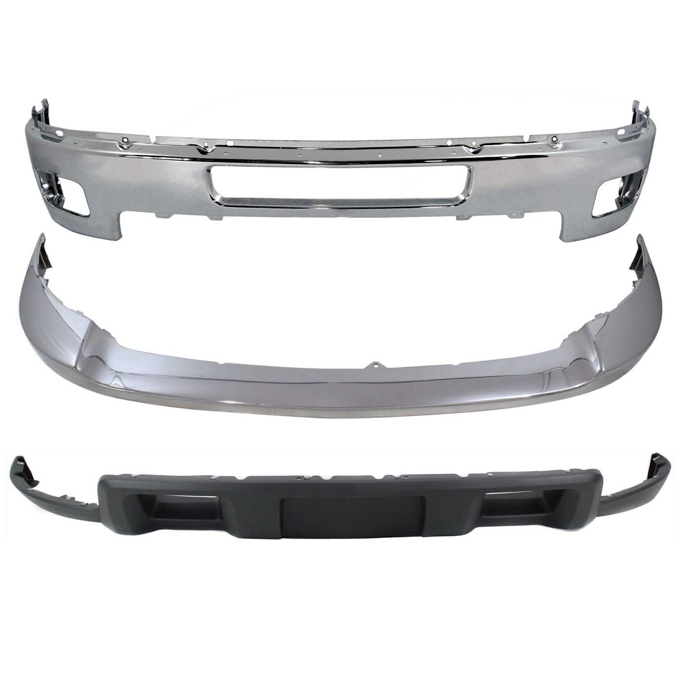 Bumper Front For 2011-2014 Chevrolet Silverado 2500 3500 HD Chrome Steel
