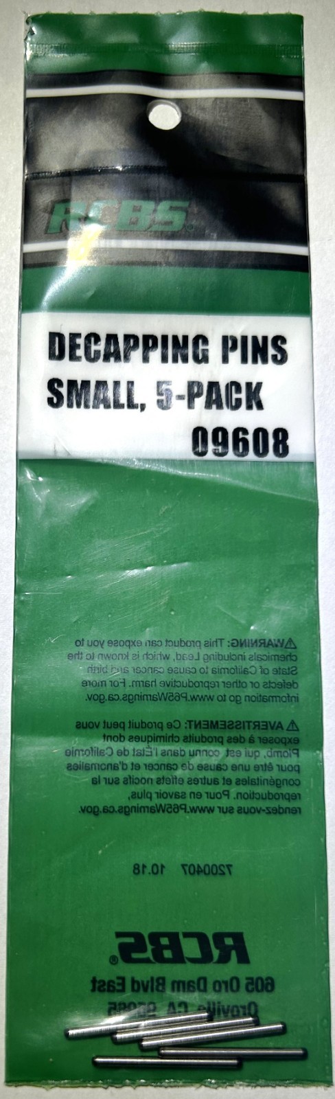 RCBS Small Decapping Pins - 5 pack