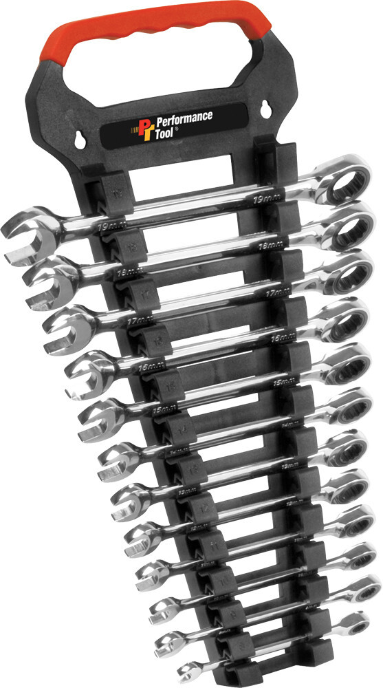 Performance Tool W30642 12-Pc Metric Ratchet Wrench Set 8-19mm 72-Teeth