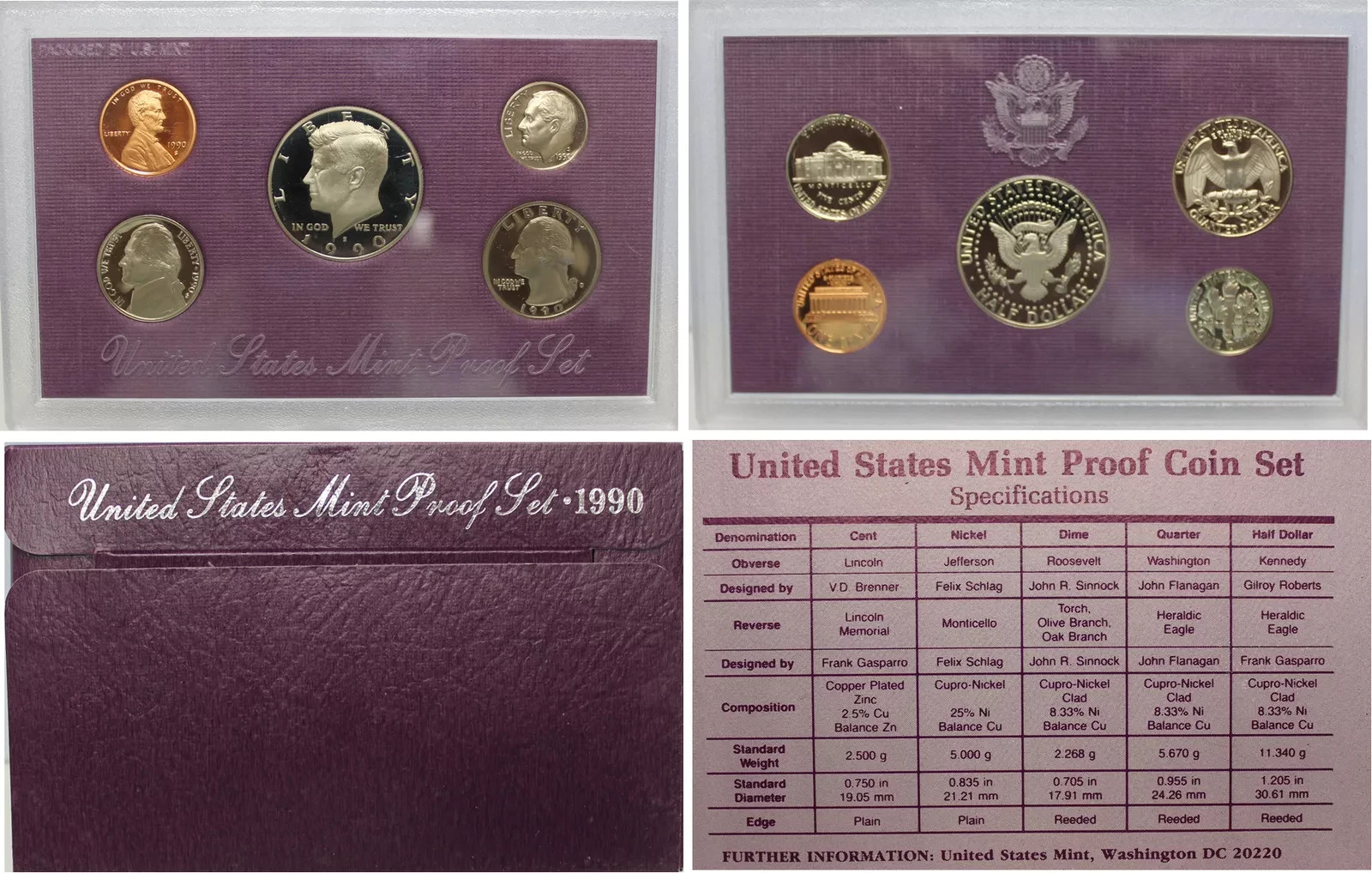 1990 United States Mint Clad Proof Coin Set with COA - As Is