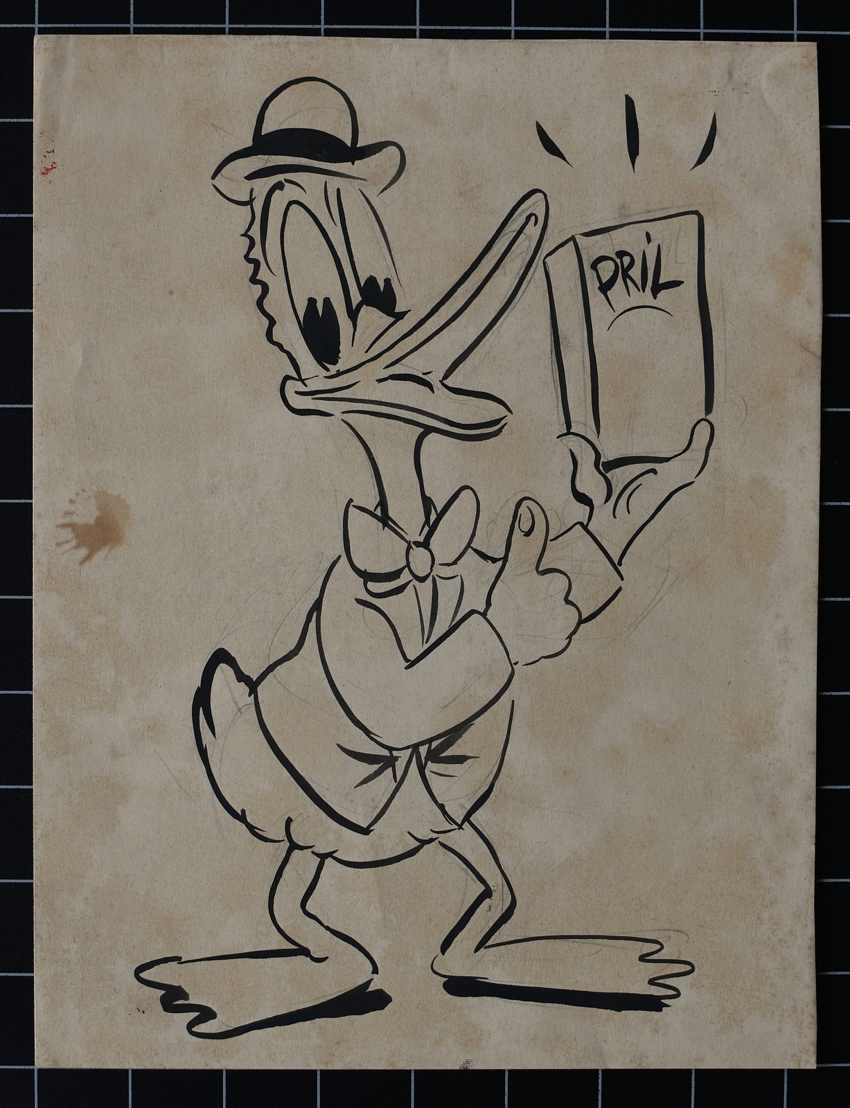 Max Otto Ente Pril Werbung Zeichnung Entwurf Thompson Werke unsign 1950er Jahre
