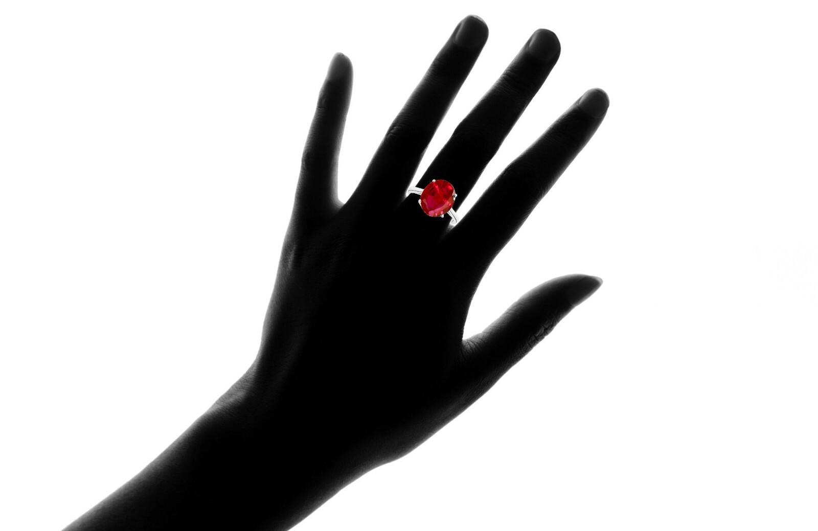5.00 CTTW Lab Created Ruby Oval Cut 925 Sterling Silver Ring Sizes 6-9