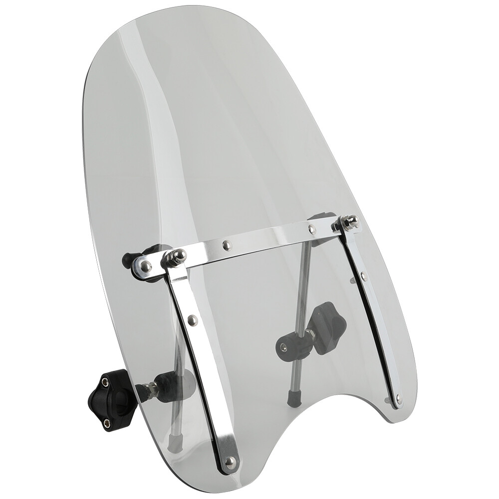 For Scooter E-bike 18"x16" Large Smoke Windshield Windscreen7/8'' 1'' Handlebar
