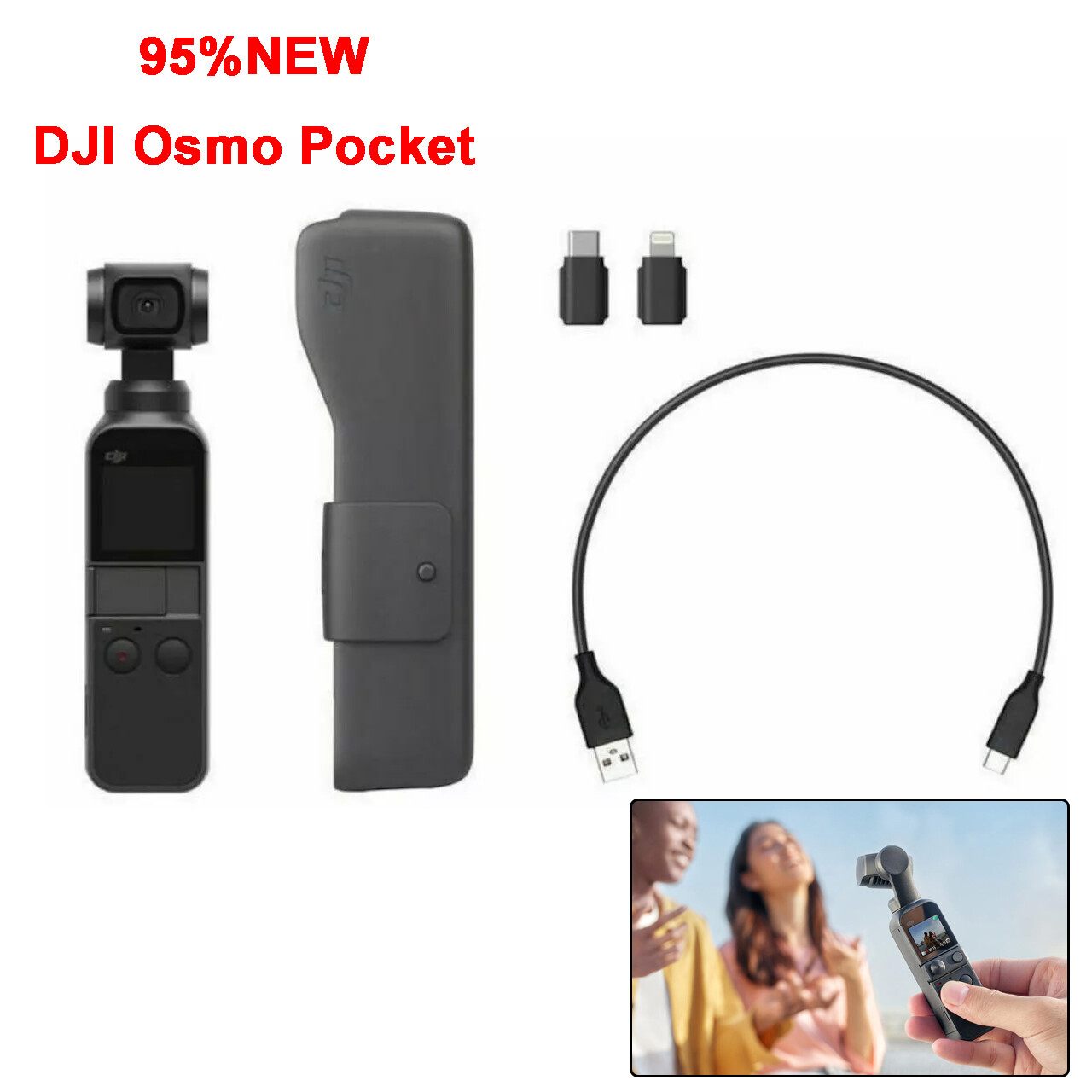DJI Osmo Pocket Handheld 3-Axis Gimbal Stabilizer with integrated Camera 95%NEW