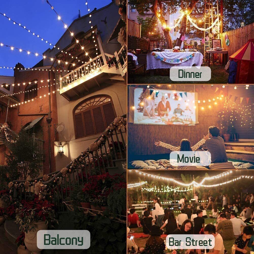 Outdoor String Lights 50 Ft Shatterproof And Waterproof Led Outdoor 2700K Warm