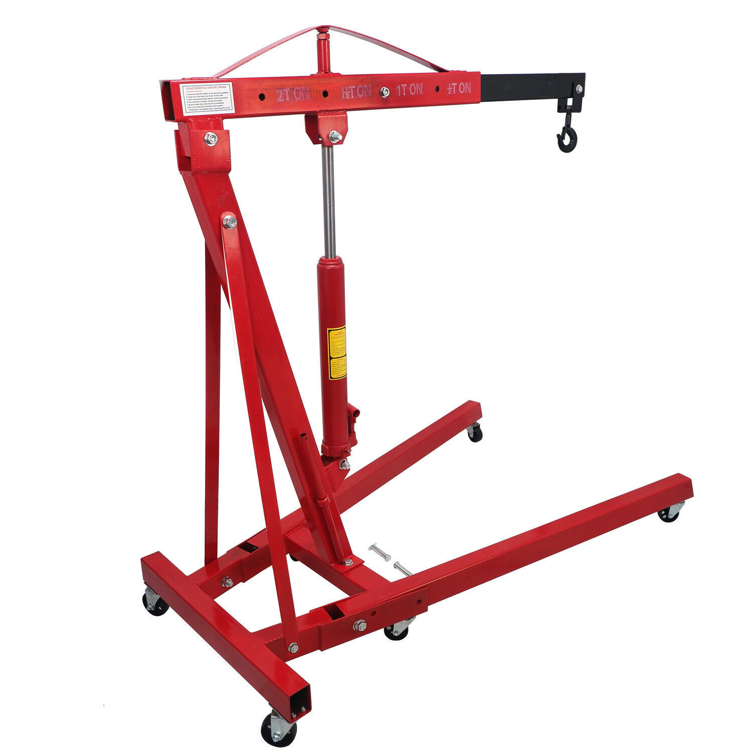 Engine Motor Hoist Cherry Garage Lifting Picker Crane Lift 4000 lb Capacity Red