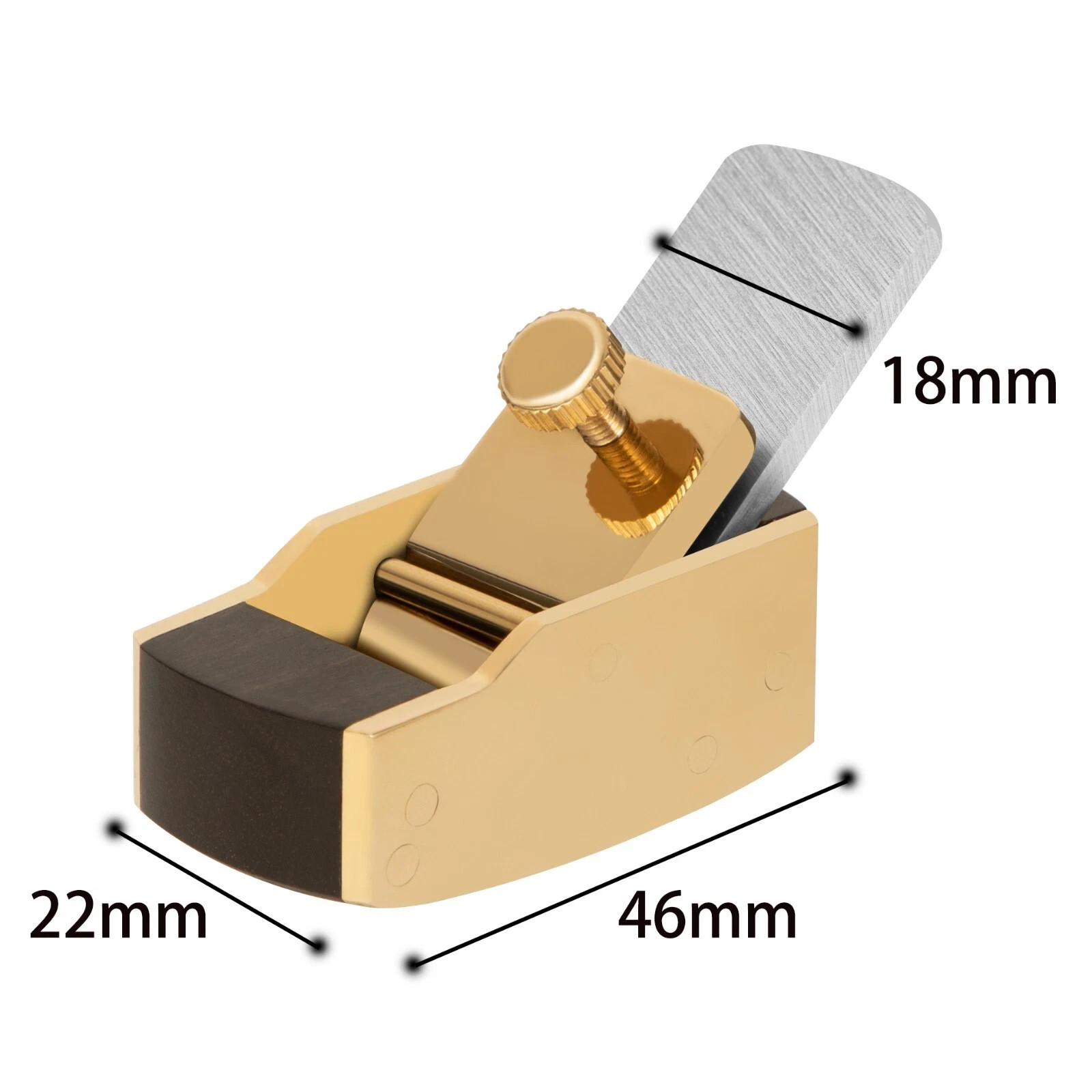 Convex bottom 1 5/8" plane, Brass wrap blackwood ,violin/viola making planer