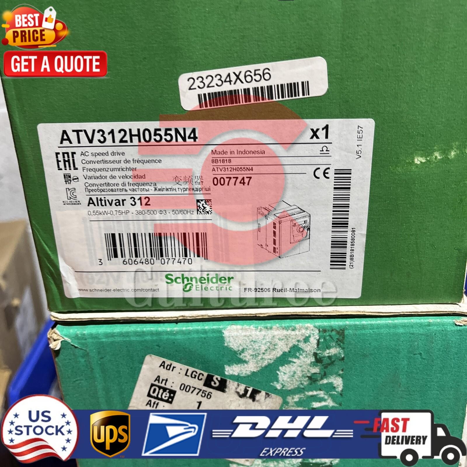 Schneider Electric ATV312H055N4 Ac Speed Drive 0.55KW 3phase Inverter New In Box