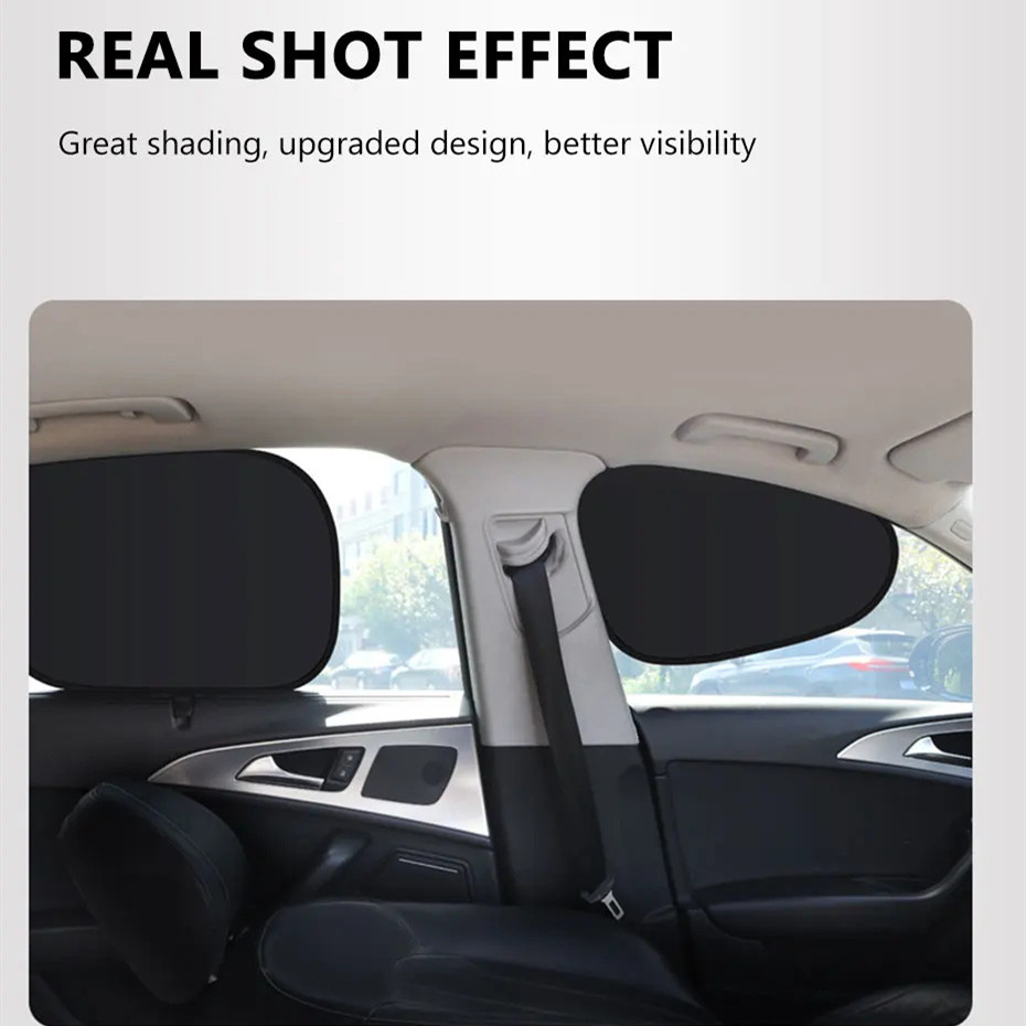 2Pcs Car Side Window Sun Shade Static Cling UV Blocker Visor Extender For Ford