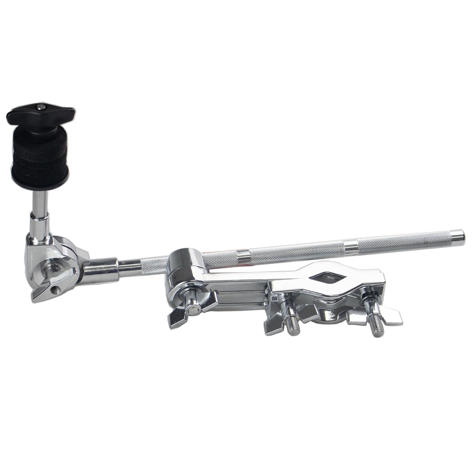 Cymbal L-Arm Rod Boom Arm with Mounting Clamp, 33cm Splash Cymbal Arm with Brack