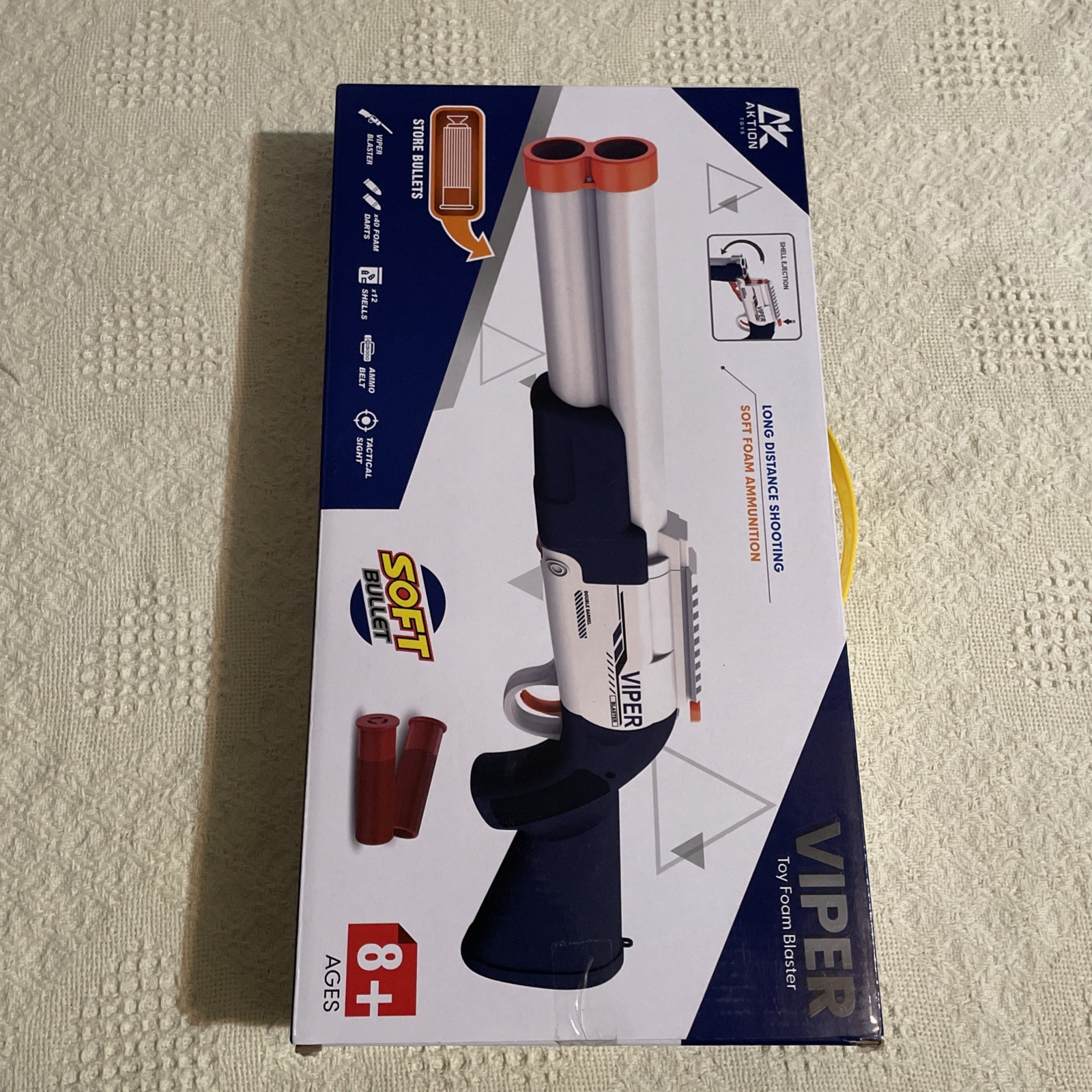Aktion Toys Viper Toy Foam Blaster Ages 8+ 40x Foam Darts 12 Shells Ammo Belt