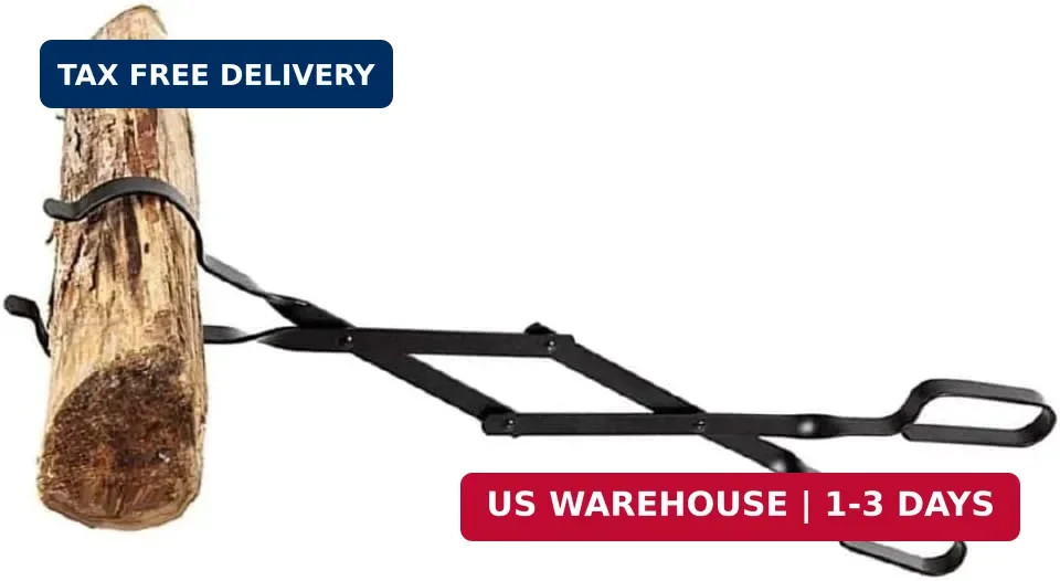 Firewood Tongs - Reinforced Wrought Iron for Extra Strength