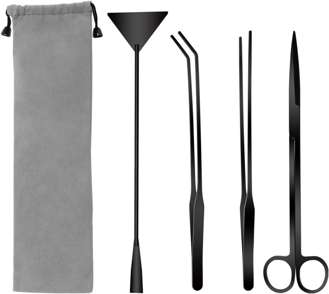 Quarium Aquascape Tools Kits, 4 in 1 Anti-Rust Aquatic Plant Aquascaping Tool St