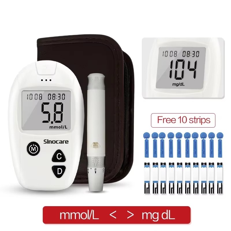 Home Glucose Monitor Sinocare - Safe-Accu Meter for Fast Diabetes Testing
