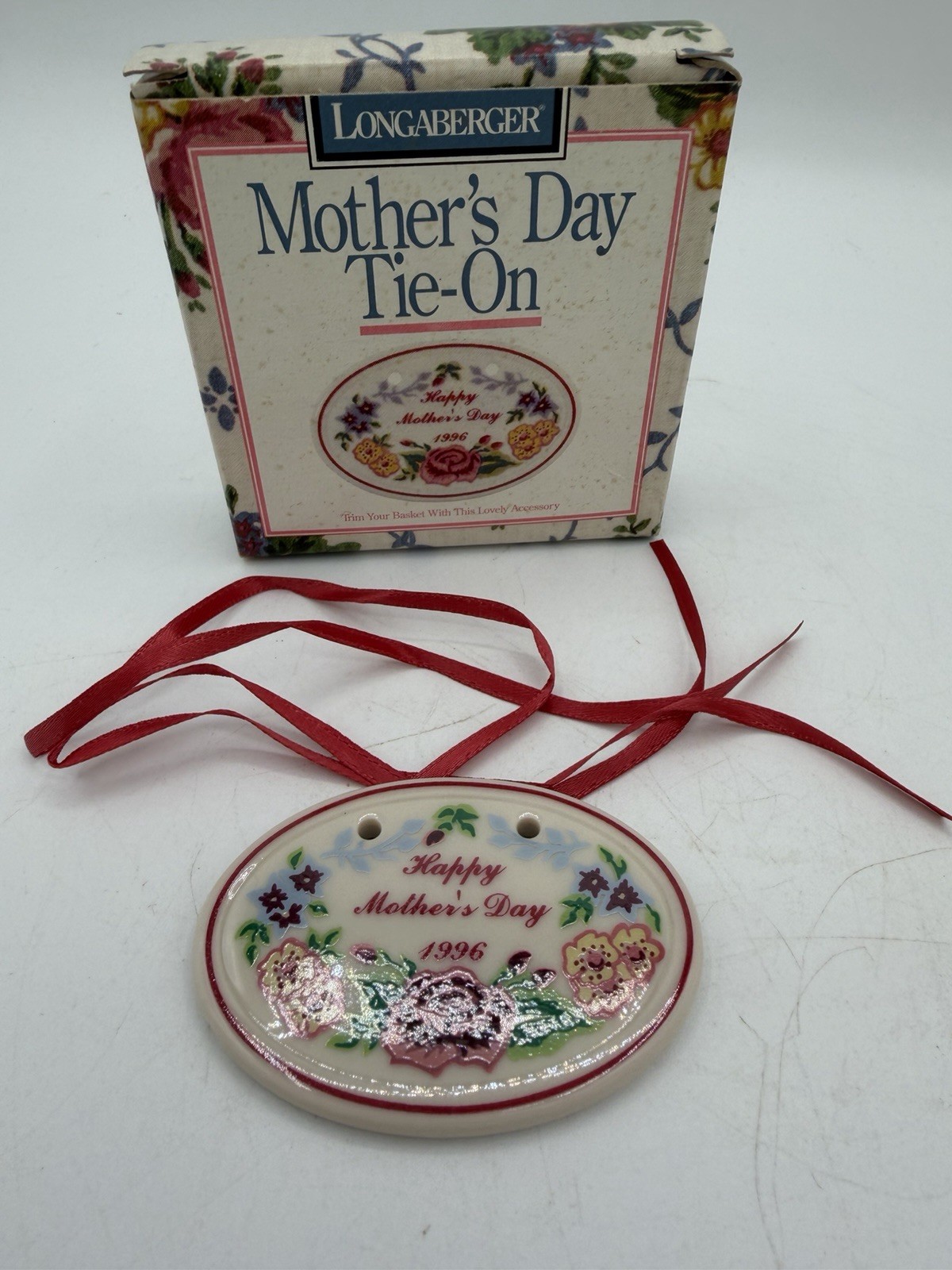 🌸💖 Longaberger 1996 Mother’s Day Basket Tie‑On – Tie On Only 💖🌸